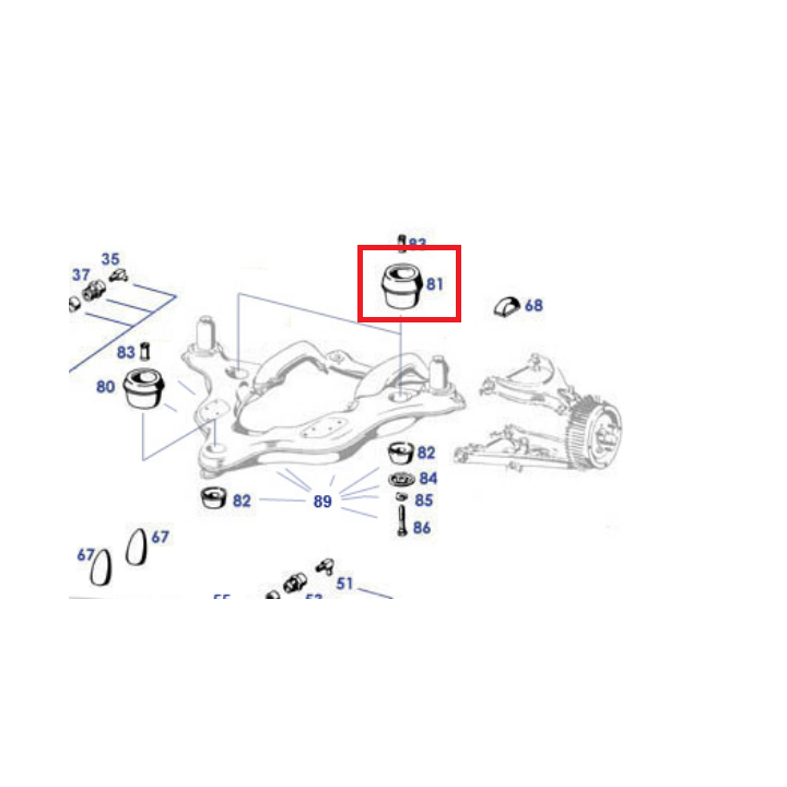 Subframe Rubber Buffer Achter Boven Ponton 190SL - 1803330465