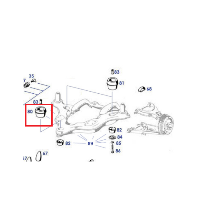 Subframe Rubberen Buffer Vooraan Boven Ponton 190SL - 1803330365