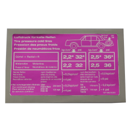 Sticker Tire Pressure R107 - 1075840039