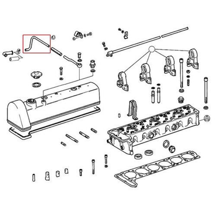 Tuyau de reniflard pour couvercle de came moteur - 230SL W113 M128.981 - 1270160930