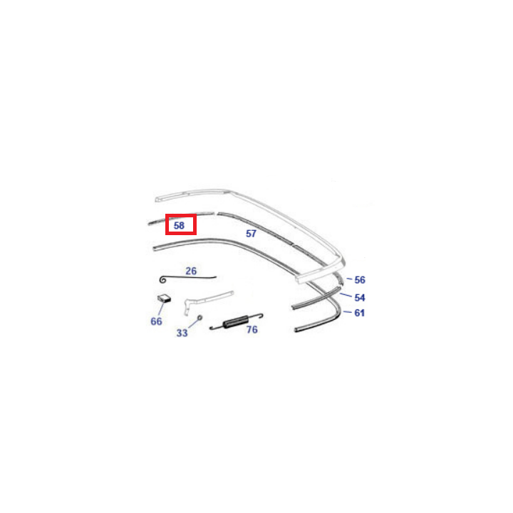 Verdeck-Dichtungsleistenhalter hinten Rechts W113 1137790228 A1137790228