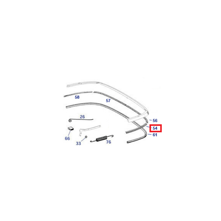 Support de Joint Capote Arrière Gauche W113 1137790128 A1137790128