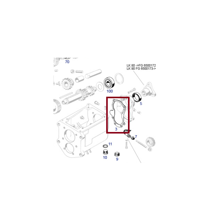 Transmissie afdichting achterdeksel 190SL 3092610880 A3092610880