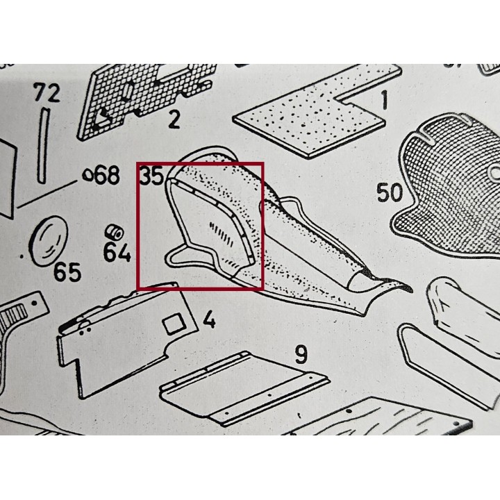 Tôle d'aluminium sur le tapis du tunnel 190SL W121 - 401216840113 A1216840013 1216840013